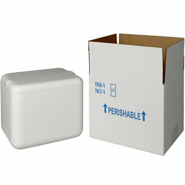 Plastilite Insulated Shipping Box with Foam Cooler 8 5/8'' x 6 7/8'' x 6 1/2'' - 1'' Thick 451TK7CPLT
